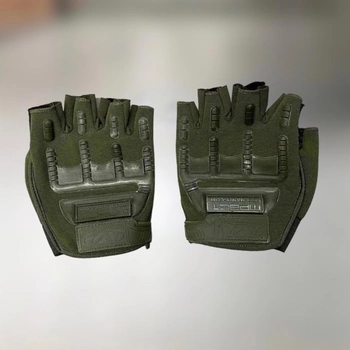 Перчатки тактические Беспальцевые Yakeda, цвет Олива, размер XL