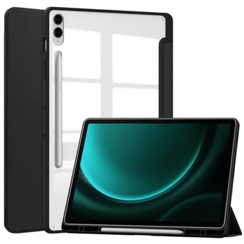 Чехол - книжка Glass Magnet Flip Cover для Samsung Tab S9 FE Plus black