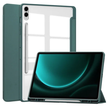 Чехол - книжка Glass Magnet Flip Cover для Samsung Tab S9 FE Plus green