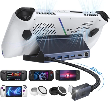 Док-станція iVANKY Steam Deck/ROG Ally/Legion Go Dock, 8-в-1 для Steam Deck OLED з HDMI 4K@60Hz, Gigabit Ethernet, USB-A та 100 Вт USB-C