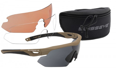 Тактичні захисні окуляри для стрільби Swiss Eye Nighthawk койот