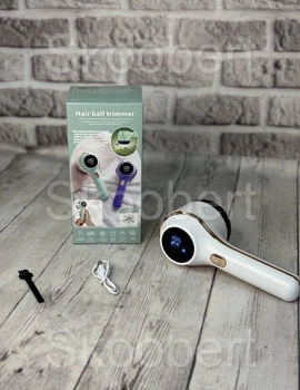Потужна Бездротова машинка для видалення катишок UKC Hair ball trimmer із зарядкою від Usb індикатором акумулятора і 3 швидкостями біла