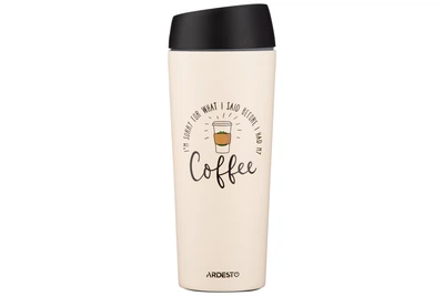 Термокухоль Ardesto Coffee Time 450 мл, нержавіюча сталь, бежевий AR2645C