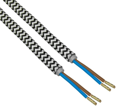 Електричний кабель в оплітці DPM 1.8 м чорно-білий (DIC0418)