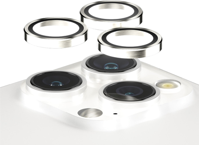 Szkło hartowane PanzerGlass Hoops Camera Lens Protector do Apple iPhone 15 Pro / 15 Pro Max White Metal (5711724011948)