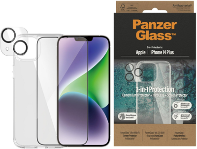 Zestaw PanzerGlass 3-in-1 Pack do Apple iPhone 14 Plus etui + szkło hartowane + szkło do obiektywów (B0403+2785)