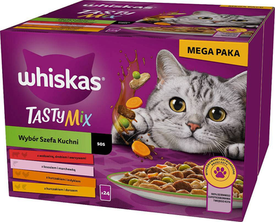 Mokra karma dla kotów Whiskas Wybór Szefa Kuchni w sosie 24 x 85 g (4008429158032)