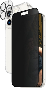 Zestaw PanzerGlass Privacy 3-in-1 Pack do Apple iPhone 15 Pro etui + szkło hartowane + szkło do obiektywów (B1173+P2810)