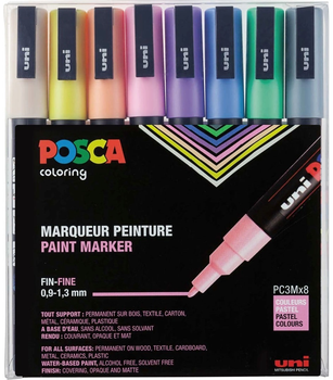 Набір маркерів Posca PC 3M Pastel 8 шт (3296280033402)