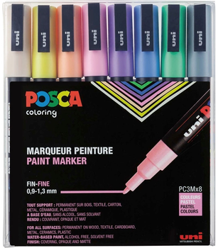 Zestaw markerów Posca PC 3M Fine Tip Pastel 8 szt (3296280033402)