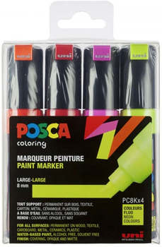 Набір маркерів Posca PC 8K Broad Tip Neon Colors 4 шт (3296280033495)