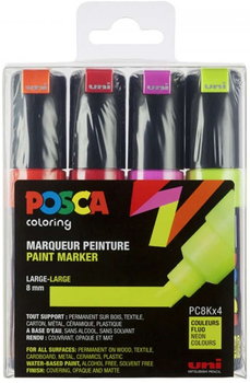 Zestaw markerów Posca PC 8K Broad Tip Neon Colors 4 szt (3296280033495)