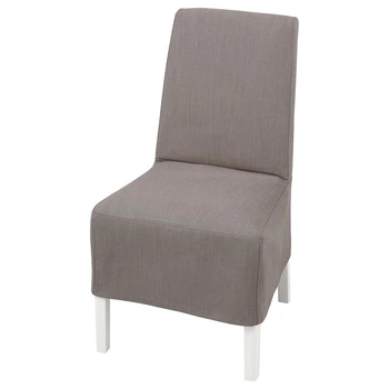 Стул средней длины с чехлом IKEA BERGMUND, белый, Нольхага серый, без, 393.900.03