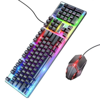 Клавиатура игровая проводная Hoco GM-I8 Pro с LED подсветкой и оптической мышкой RGB USB для Windows/MAC