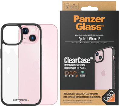 Чохол PanzerGlass ClearCase with D3O для Apple iPhone 15 (5711724011764)