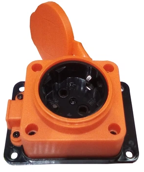 Розетка (колодка) одноместная с крышкой WATERPROOF с/с IP44 16A оранжевая ARCTIC 18620) ТМ LUMANO