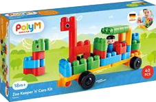 Конструктор PolyM Автопарк в зоопарке 40 деталей (6943478021495)