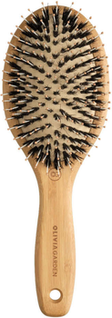 Кругла щітка Olivia Garden Bamboo Touch Detangle Combo з щетиною кабана для розчісування волосся коричнева M (5414343016805)