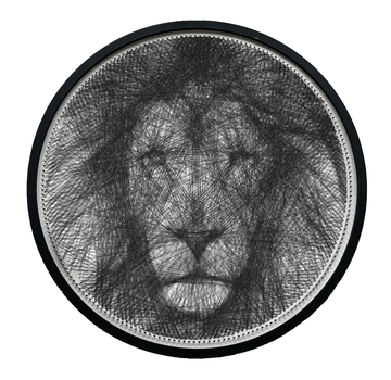 Картина нитками ArtLover Лев с рамкой string art 45 см
