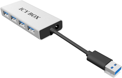 Hub USB ICY BOX 4-port USB 3.0 Type-A with USB 3.0 Type-A interface Silver (IB-AC6104)