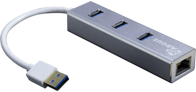 USB-хаб Inter-Tech Argus USB 3.0 Type-A на 3 x USB 3.2 Gen1 Type-A, RJ-45 Silver (88885471)