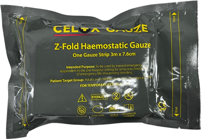 Бінт гемостатичний Z-Fold Celox Gauze 3 м (НФ-00002156)