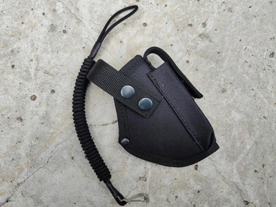 Кобура поясная для пм + шнур страховочный петля с чехлом подсумком под магазин Oxford чёрная 11609-1 MS
