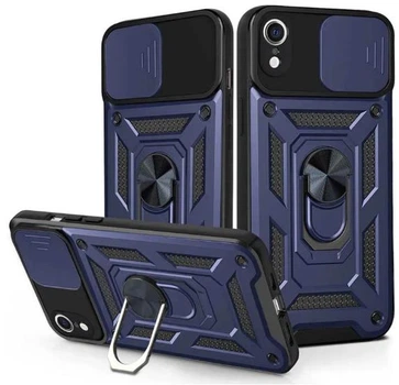 Чехол Camshield c кольцом-подставкой на iPhone XR синий