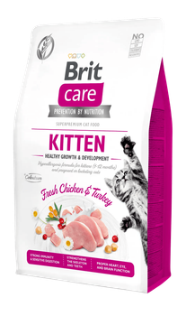 Сухий беззерновий корм для кошенят Brit Care Kitten Growth & Development з куркою та індичкою 400 г