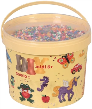 Mozaika termiczna Hama Midi Zestaw kolorowych koralików 5+ 10 kolorów 30000 szt (HM-181-00) (028178181000)