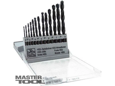 Набір свердел MASTER TOOL d=2-8мм 13шт по металу HSS чорні 11-0213