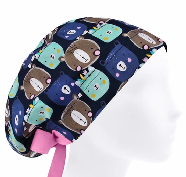 Медицинская шапочка женская HeadwearUniverse универсальная принт Медведи