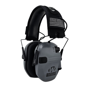 Активні тактичні навушники Walker's Razor Slim Patriot Series з патчами, Сірий