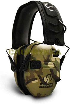 Комплект из активных тактических наушников Walker's Razor Slim с защитными очками Walker's Crosshair, MultiCam (зелений мультикам)