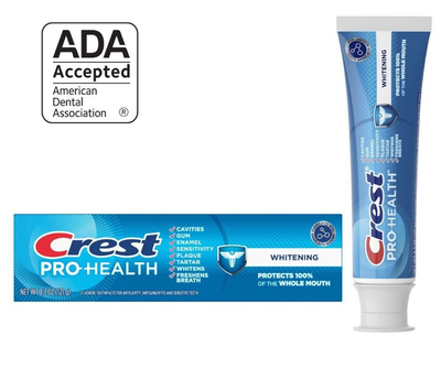 Зубная отбеливающая паста Crest Pro Health Whitening 121 г для отбеливания от кариеса с отбеливанием американская паста крест