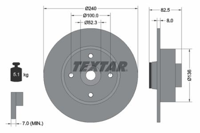 Тормозной диск Textar 92154403