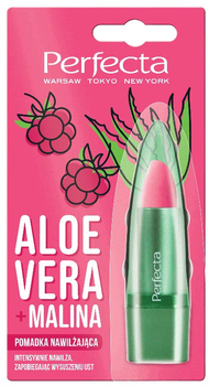 Pomadka higieniczna Perfecta Aloe Vera nawilżająca z aloesem i maliną 5 g (5900525067784)