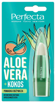 Гігієнічна помада для губ Perfecta Aloe Vera живильна з алое вера та кокосом 5 г (5900525067814)