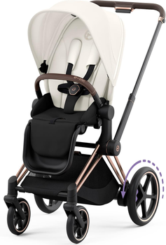 Прогулочная коляска Cybex e-Priam 4.0 Off White шасси Rosegold