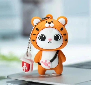 USB флеш память 64 Гб JASTER флешка фигурка Тигр Flash накопитель оранжевая