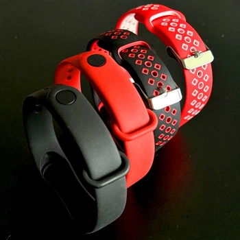 Комплект силіконових ремінців MRK для фітнес браслета Xiaomi Mi Band 3/4 Black and Red Set (mrk2653)