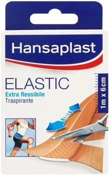 Пластырь Hansaplast Elastic антибактериальный очень эластичный 6 см x 1 м (4005800110580)
