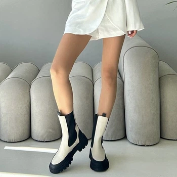 Ботинки женские маломерные из красивой светло-молочной и натуральной кожи Woman's heel 38 (О-972)
