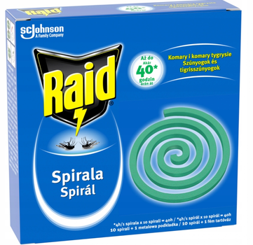 Spirala Raid przeciw komarom 40 godzin 10 szt (5000204160390)