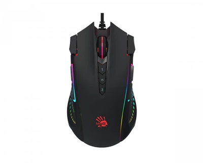 Миша ігрова A4Tech Bloody J90s (Black), Activated, Extra Fire Button, 8000 CPI, RGB, 20 млн. натискань, чорна, RGB підсвічування