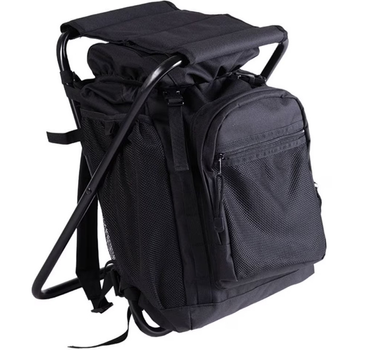 Рюкзак складной со стулом 2 в 1 Mil-Tec 20л Черный 14059002