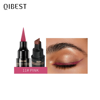 Водостойкая двухсторонняя подводка для глаз со штампом Dual Stamp Qibest #11 розовый