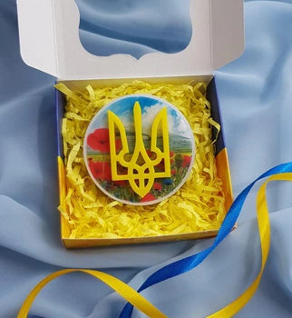 Мило ручна робота українські сувеніри "Герб України" (маки)
