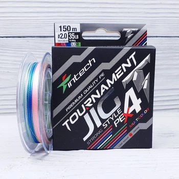 Плетений тонучий шнур для рибалки Intech Tournament Jig Style PE X4 Multicolor 150m 0.153мм #0.8