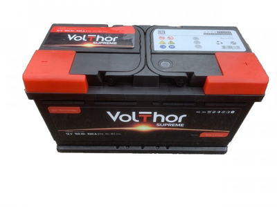 Автомобільний аккумулятор VolThor VS100 60032 SMF (Supreme Premium, Ca/Ca, 12V, 100Ah, EN920A, RC 182 min, Euro, 175*190*353 мм, Словенія, 2023 р.)